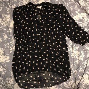 Black and Tan polka dot blouse